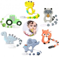 New Design Food Grade Alpaca Elephanten Animal Silicone Baby Teething Teether Toy Manufacturer