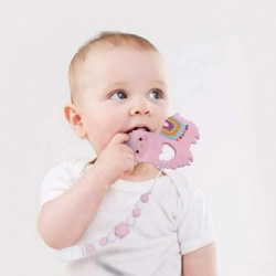 New Design Food Grade Alpaca Elephanten Animal Silicone Baby Teething Teether Toy Manufacturer