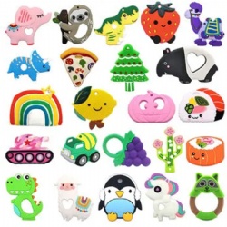 Wholesale Animal Bpa Free Silicone Beads Teething Toys Custom Food Grade Silicone Baby Teether