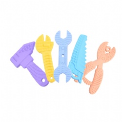 Kid Silicone Soft Tools Shape Train Teething Chew Sensory Toolbox Toys Baby Teethers Toy Set