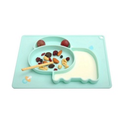 Amazon top seller silicone cute cat plate for kids Baby silicone plate with sucker at the bottom View larger image