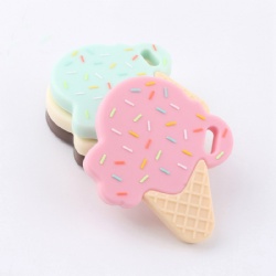 Ice Cream Custom Wholesale Food Grade Silicone Baby Teether for Teething Toy