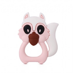 Cute Squirrel Teething Chewing Biting Training Teethers Toy Sensory Animals Silicone Baby Teether