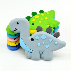 New Custom Animal Shape Organic Baby Bpa Free Food Grade Non-toxic Silicone Dinosaur Best Teething Teether Chew Toy