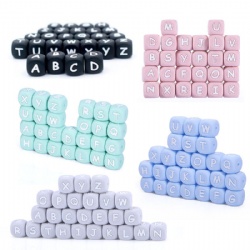 Popular Silicone Beads Baby Silicone Letter Beads for Kids Educational Toys