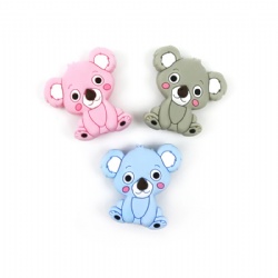 Factory Wholesale Food Grade Baby Chewing Beads Animal Koala Silicone Teether Beads