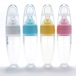 baby silicone feeding spoon with container baby food feeder baby bottle spoon