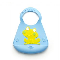 hot sale eco-friendly reusable waterproof silicone frog bib