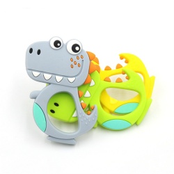 High Quality Custom Baby Silicone Teethers Wholesale Dinosaur Shape Teething toy Infants Baby Silicone Teethers