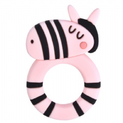 Hot Sale BPA Free Cartoon Teething Rod Kids Nursing Cute Animal Baby Chew Silicone Teether Toy